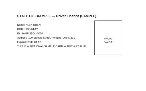 Preview of OCR Domain: ID Card Mock (Searchable PDF)