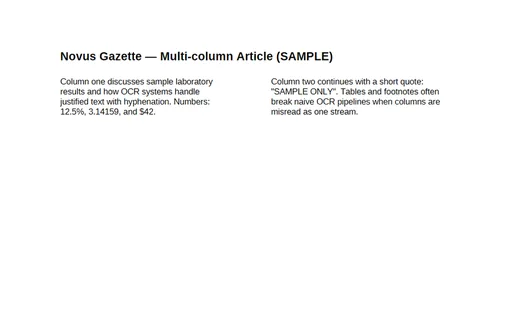 Preview of OCR Domain: Multi-column Article (Searchable PDF)