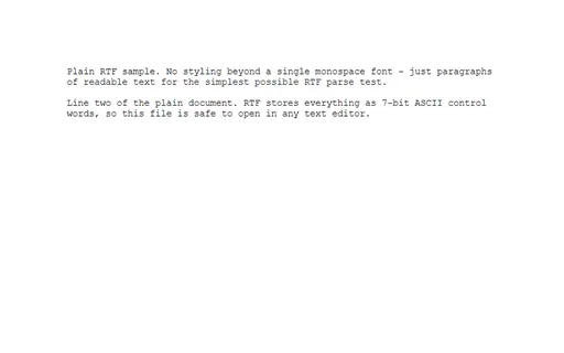 Preview of RTF: Plain Document