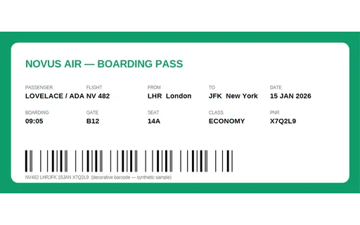 Preview of Airline Boarding Pass (PDF)