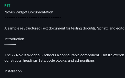 Preview of reStructuredText Doc (RST source)