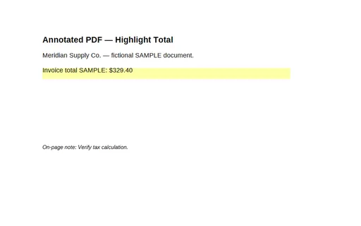Preview of PDF Annotations: Highlight Total