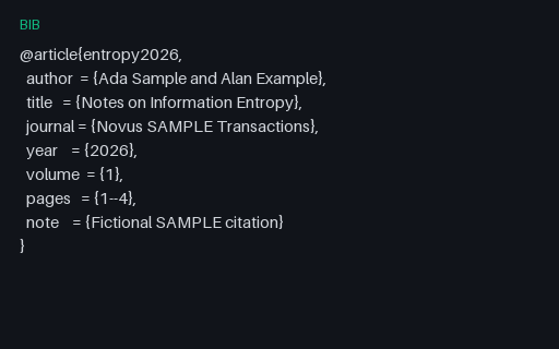 Preview of BibTeX: Notes on Information Entropy (.bib)