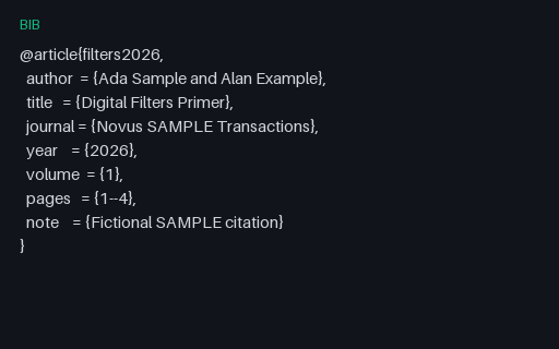Preview of BibTeX: Digital Filters Primer (.bib)