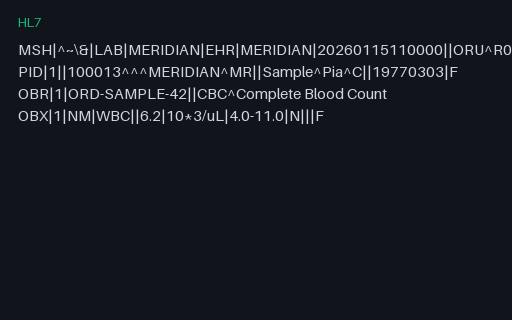 Preview of HL7 v2: ORU-R01 SAMPLE