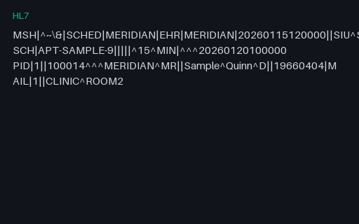Preview of HL7 v2: SIU-S12 SAMPLE