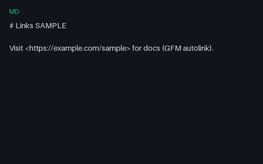 Preview of Markdown Twin: Autolink (GFM)