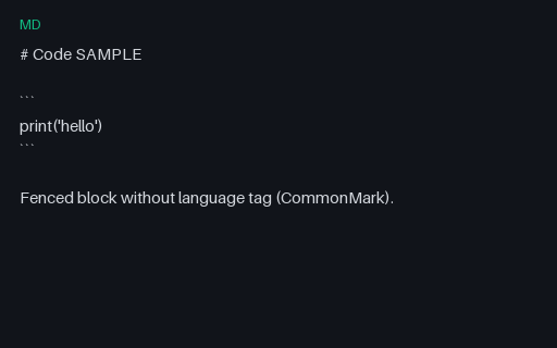 Preview of Markdown Twin: Fenced-Lang (CommonMark)