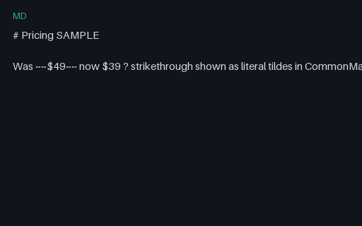 Preview of Markdown Twin: Strikethrough (CommonMark)