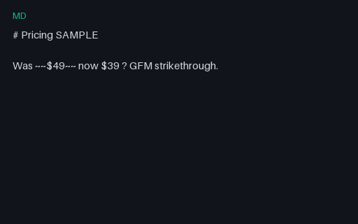 Preview of Markdown Twin: Strikethrough (GFM)