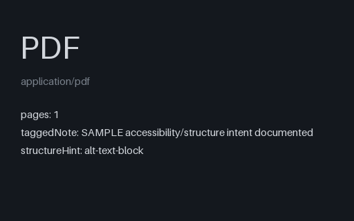 Preview of Tagged PDF SAMPLE: Alt Text Block