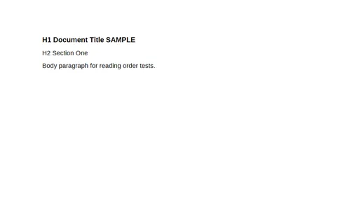Preview of Tagged PDF SAMPLE: Heading Outline