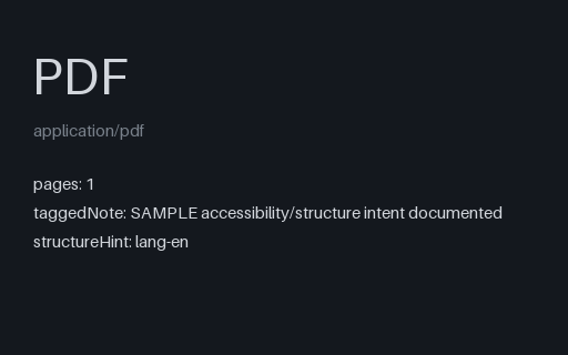 Preview of Tagged PDF SAMPLE: Lang En