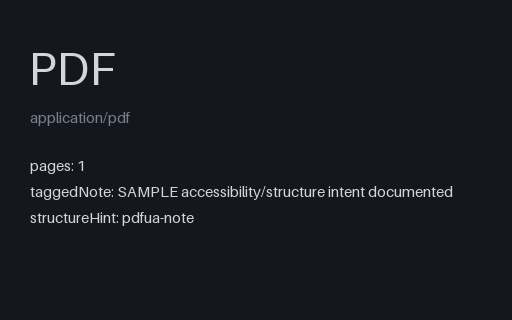 Preview of Tagged PDF SAMPLE: Pdfua Note