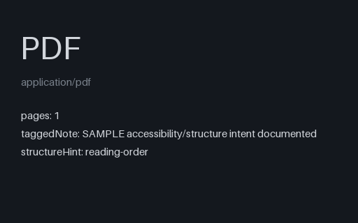 Preview of Tagged PDF SAMPLE: Reading Order