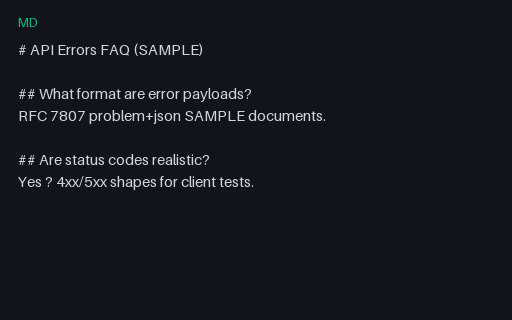 Preview of Markdown FAQ: Api Errors