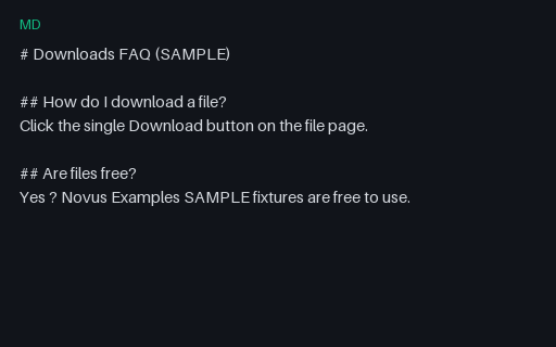 Preview of Markdown FAQ: Downloads