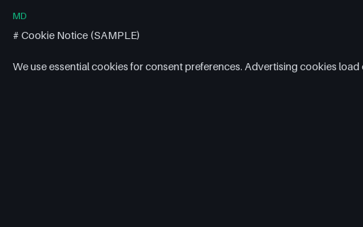 Preview of Legal Markdown: Cookie Notice Sample