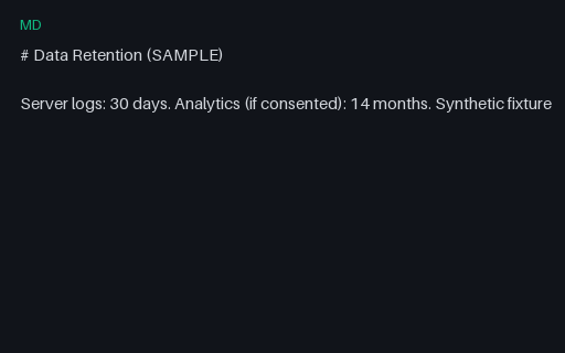 Preview of Legal Markdown: Retention Policy Sample