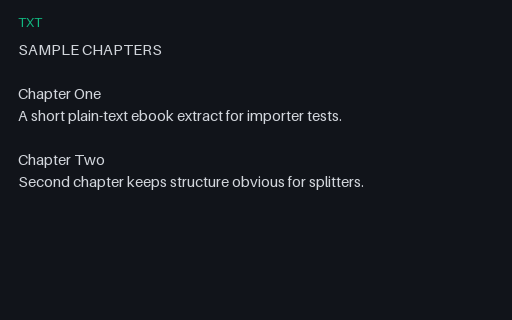 Preview of Plain-Text Chapters (TXT)