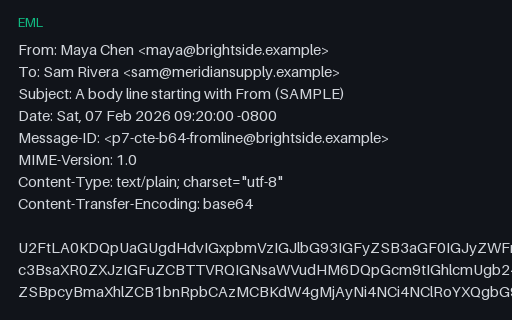Preview of EML, Base64: From-Line and Lone Dot