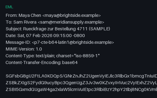 Preview of EML, Base64: ISO-8859-1 Body
