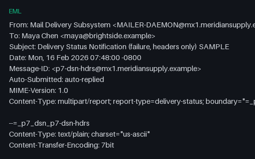 Preview of EML: DSN Returning Only the Original Headers