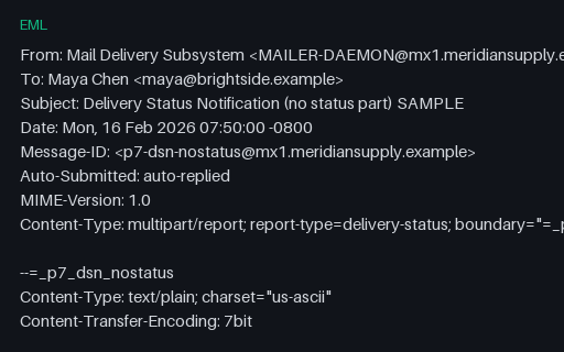 Preview of EML: DSN Missing Its message/delivery-status Part (Deliberately Incomplete)