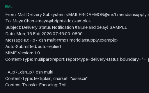Preview of EML: DSN Reporting Two Recipients With Different Outcomes