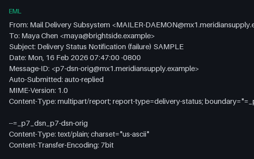 Preview of EML: DSN Returning the Original Message in Full