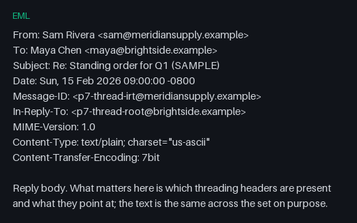 Preview of EML: Reply With In-Reply-To and No References