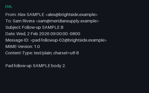 Preview of EML: Follow-up SAMPLE 2