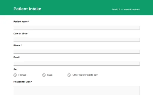 Preview of Medical Intake (Fillable PDF)