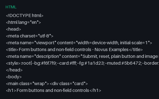 Preview of Form Buttons and Non-Field Controls (HTML)
