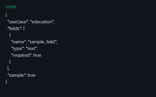Preview of Student Enrollment Field Manifest (JSON)