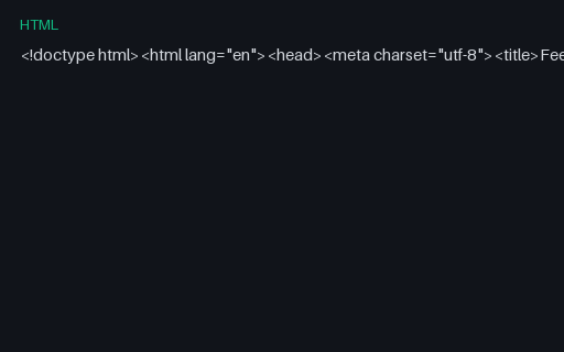 Preview of HTML Form: Feedback Mini SAMPLE