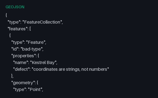 Preview of GeoJSON, Intentionally Invalid: Coordinates as JSON Strings