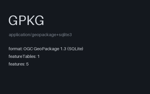 Preview of GeoPackage: Features Stored in Web Mercator (EPSG:3857)