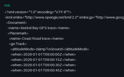 Preview of KML: Google gx:Track Extension (time-stamped positions)