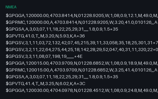 Preview of NMEA 0183: Bad Checksum and Truncated Sentence