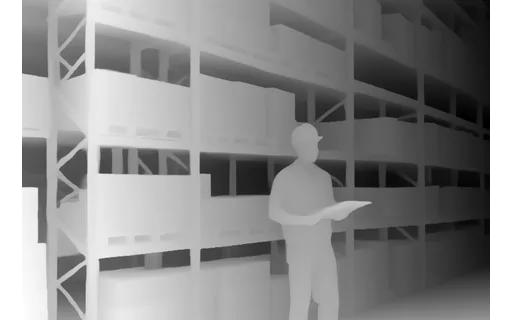 Preview of Warehouse clip: depth map