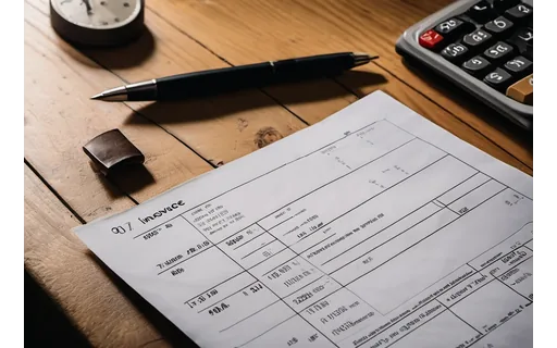 Preview of A printed invoice on a wooden, plate A (WebP q85)