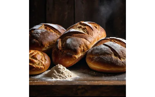 Preview of Rustic sourdough loaves on a (JPEG q50)