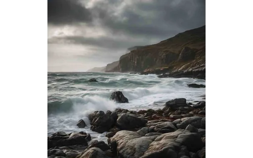 Preview of Rocky coastline with breaking (JPEG q25)
