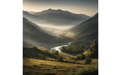 Preview of Mountain valley with a river (JPEG q50)