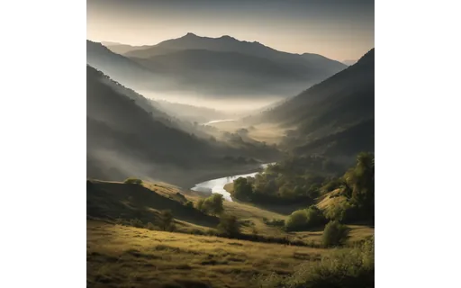 Preview of Mountain valley with a river (WebP q85)