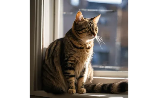 Preview of Tabby cat sitting on a (WebP q85)