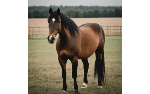 Preview of Brown horse standing in a (JPEG q75)