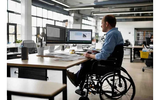 Preview of A wheelchair user working at (JPEG q25)