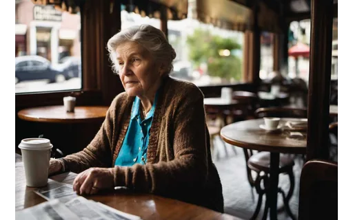 Preview of An older woman with a walking (JPEG q50)